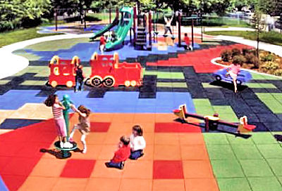 Резиновые покрытия для детских площадках